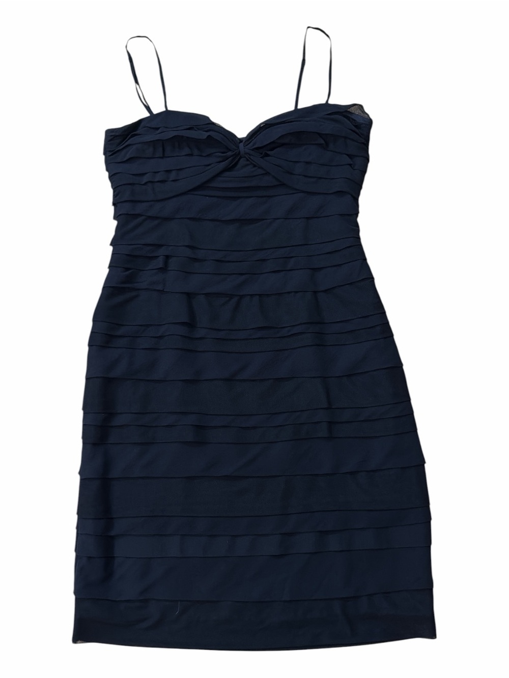 Calvin Klein 100% Silk Black Tiered Mini Cocktail Dress